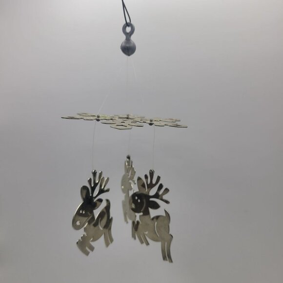 Hallmark Reindeer Chines Ornament Silver Thin Small 1970s Box Christmas Vintage - Picture 6 of 6